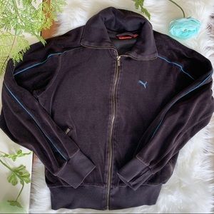 Puma Velour Zip Up Track Jacket Women Small